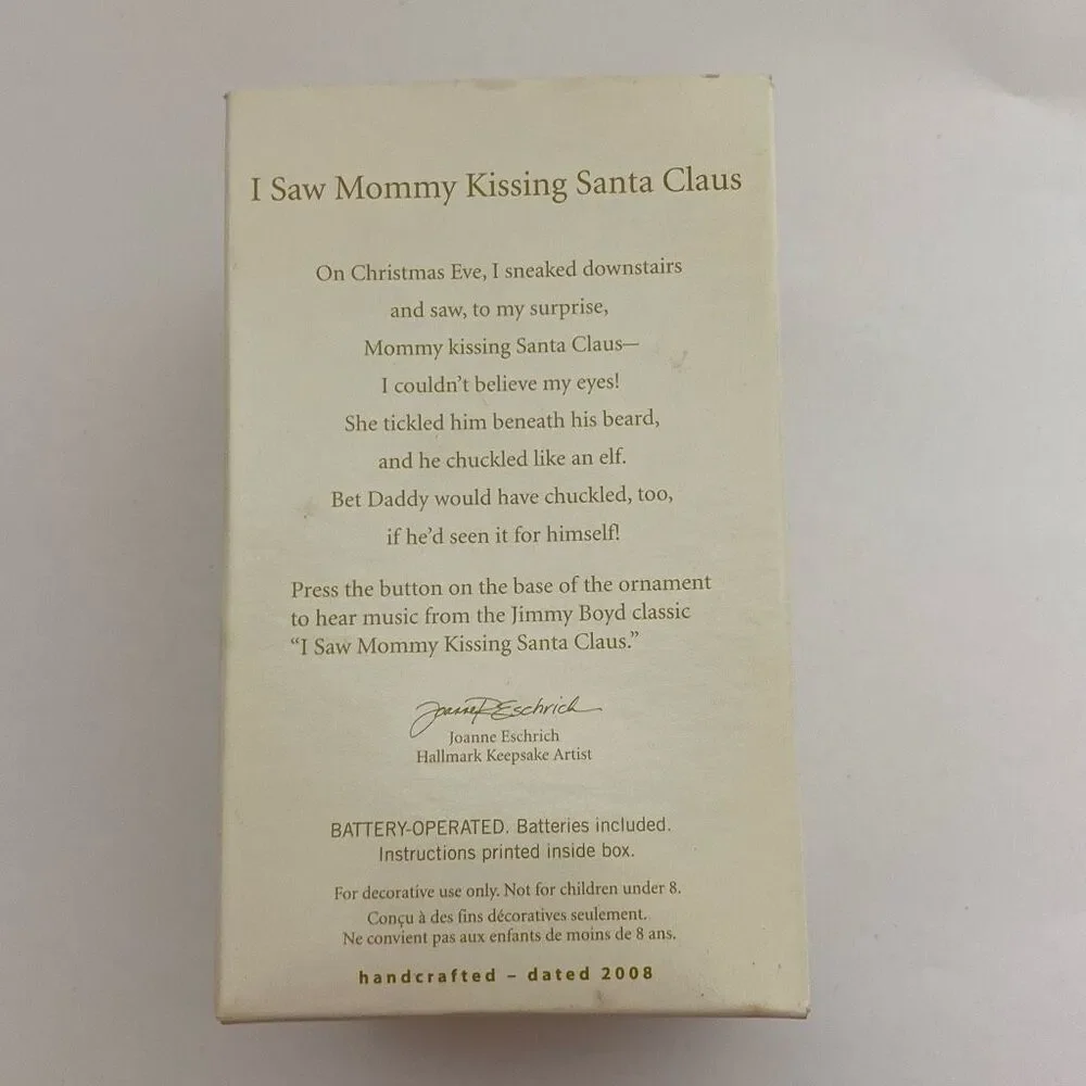 Hallmark Keepsake I Saw Mommy Kissing Santa Claus Christmas Ornament NIB‎